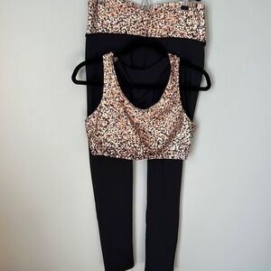 Confetti Black Printed Sports Bra & Legging Set